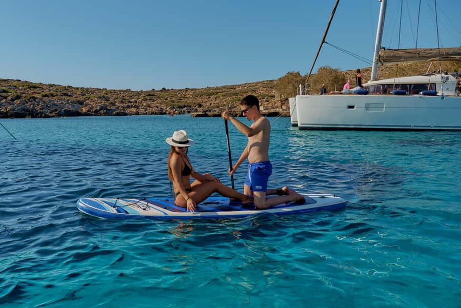 Heraklion: Dia Island Catamaran Cruise with Dinner and Wine - Comfort, access, and practical limits