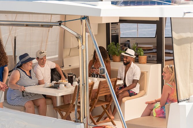 Hersonissos: Luxury Sunset Catamaran Cruise Sushi & Open Bar - Leaving Hersonissos for Malia Bay
