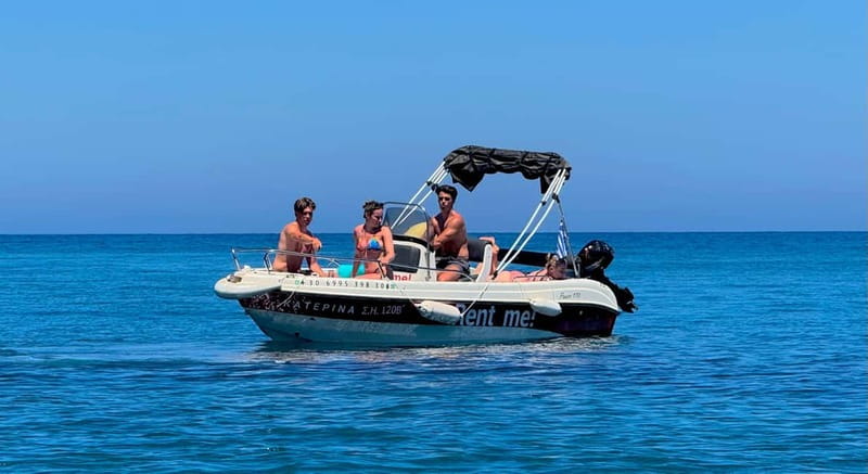 Hersonissos: Rent a Boat - No License Needed - Key points at a glance