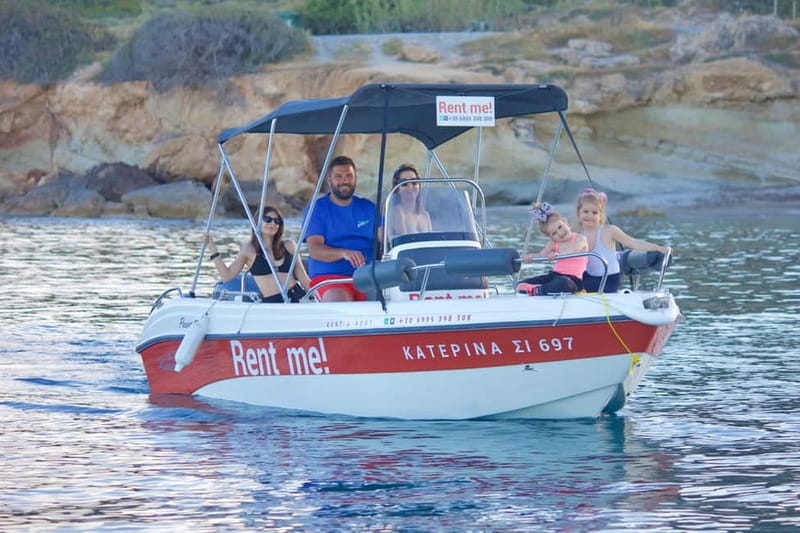 Hersonissos: Rent a Boat - No License Needed - Taking the helm from Hersonissos Port