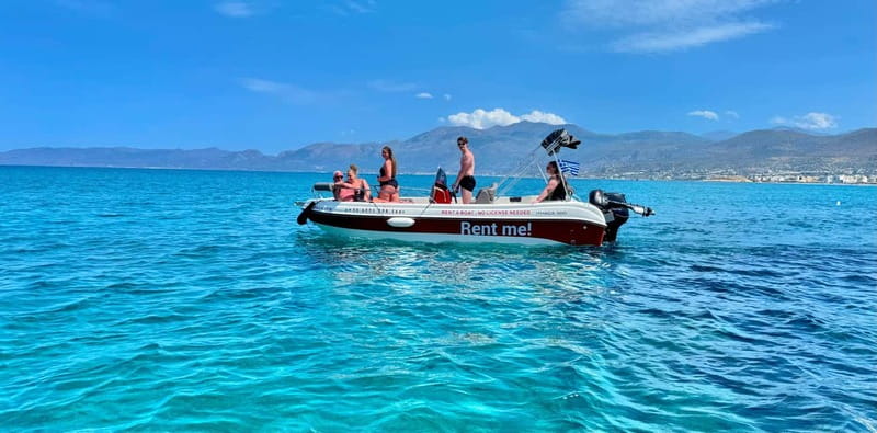 Hersonissos: Rent a Boat - No License Needed - Hotel pickup requires one important message