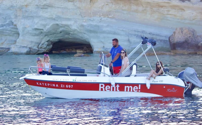 Hersonissos: Rent a Boat - No License Needed - The five-meter boat and what comes aboard