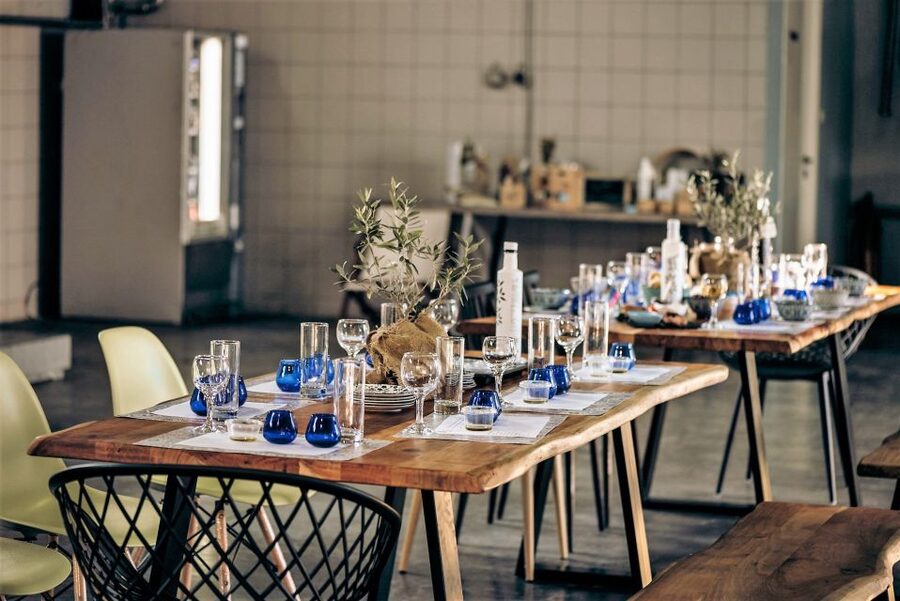Kalamata: The Olive Oil Routes Tour - Learning to taste oil in blue glasses