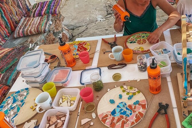 Karpathos Creative Workshop for Mosaic in the vineyard - The veranda, vineyard, and island views
