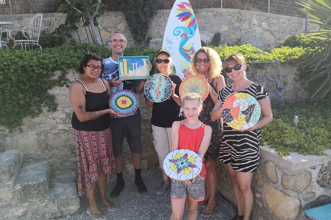 Karpathos Creative Workshop for Mosaic in the vineyard - Choosing tiles, glass, and a design