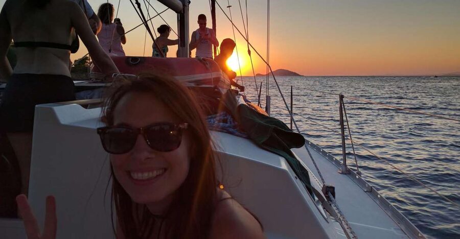 Kassandra: Sunset Sailing Boat Tour of Secluded Coves - The Crew Sets The Tone
