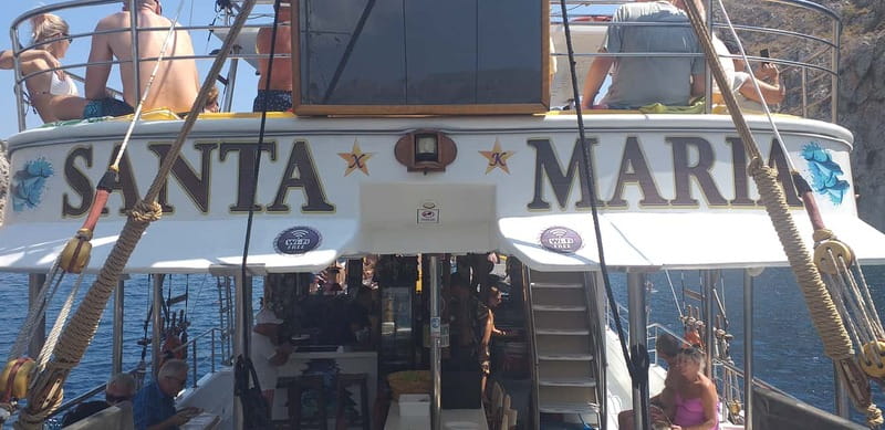 Kos: 3-Island Cruise with Greek BBQ Lunch and Swimming - Greek BBQ lunch aboard Santa Maria