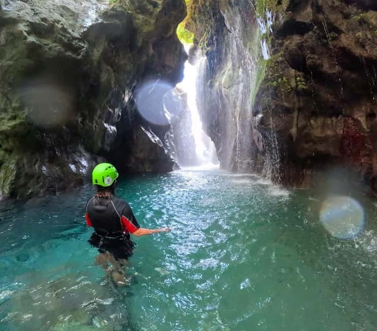 Kourtaliotiko Gorge: Guided River Adventure Trek with Lunch - Swimming into the great waterfall