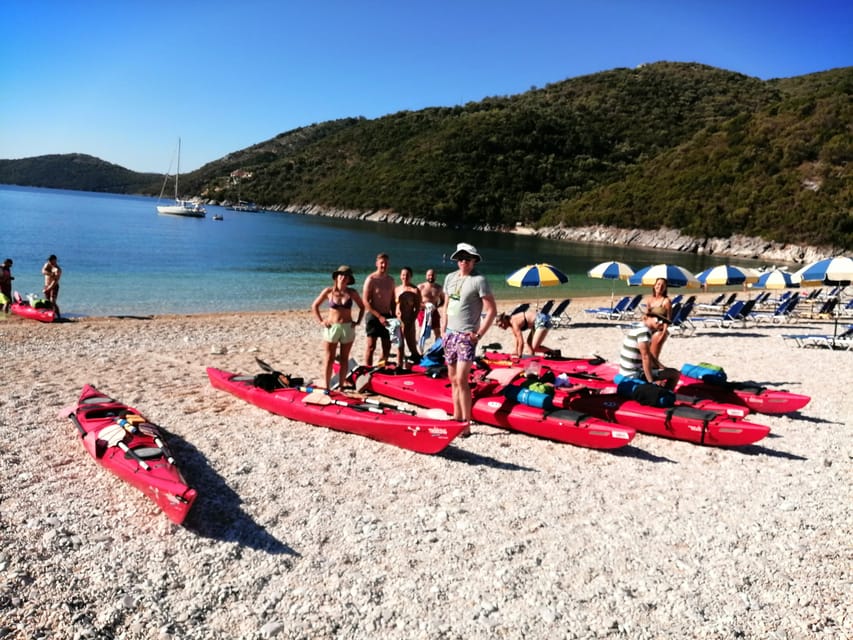 Lefkada: Blue Cave Kayak Tour with a Taste of Greece - Snorkeling over fish and red starfish