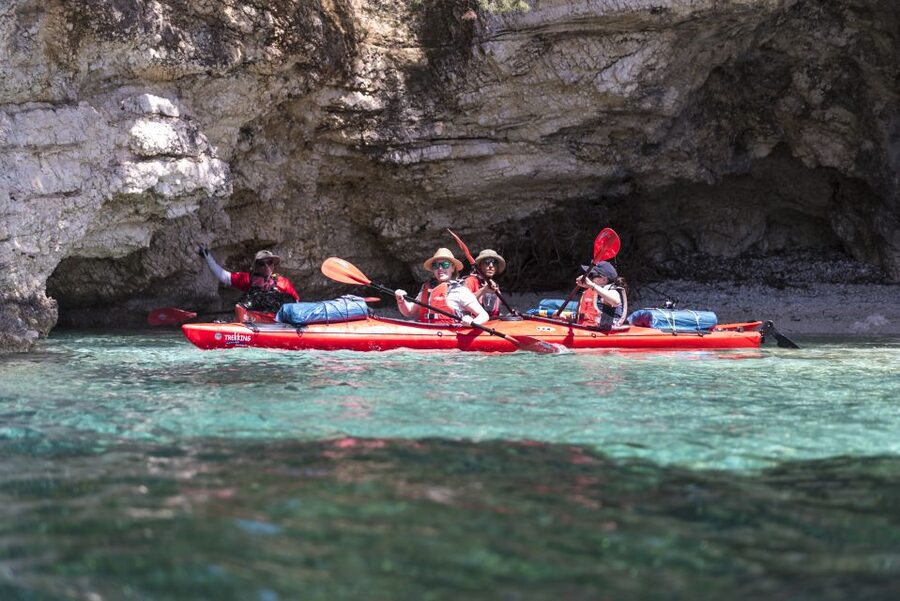 Lefkada: Full Day Sea Kayaking Tour - Guides, equipment, and the small comforts