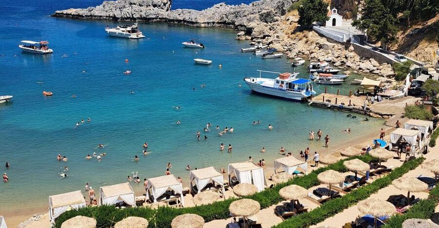 Lindos,Pefkos: All inclusive Swim & Snorkel Boat Cruise - The first cruise along the Lindos coast