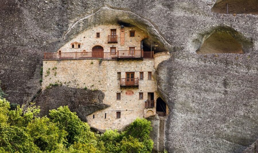 Meteora: Guided Sunset Tour with Monasteries & Caves Visit - Walking toward the Bandovas hermit caves