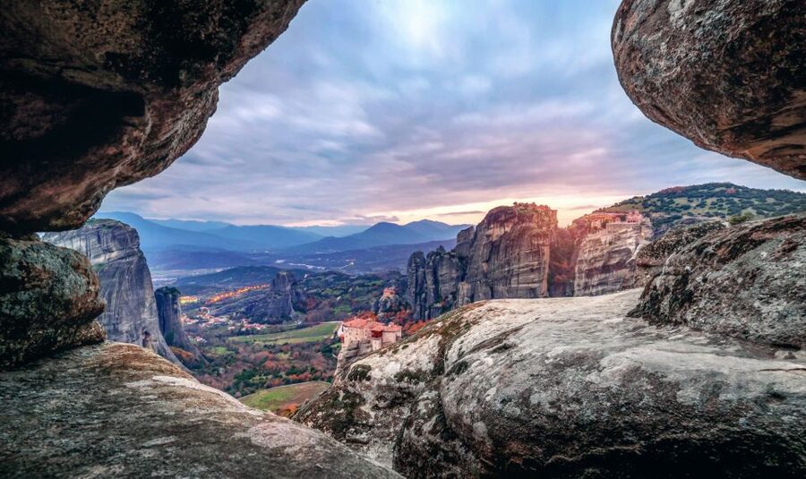 Meteora: Sunset Hike to Secret Caves - Starting at the foothills
