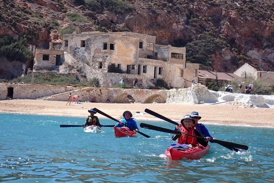 Milos: Guided Kayaking Trip with Snorkelling & Lunch - The longer stop: lunch, cliffs, and optional adventure