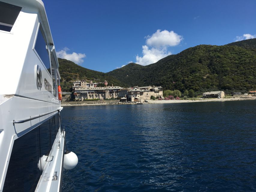 Mount Athos Glassbottom Cruise with Ammouliani Island visit - Mount Athos from the western sea