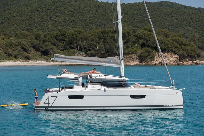 Mykonos: Brand-New Catamaran Cruise with Meal, Drinks & Transport - Getting to Agia Anna and Boarding the Catamaran