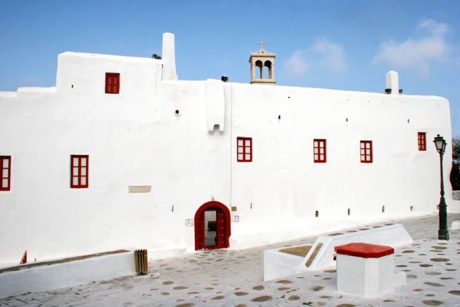 Mykonos: Farm, Ano Mera Village, and Beaches Guided Tour - The final panoramic view of Mykonos Town