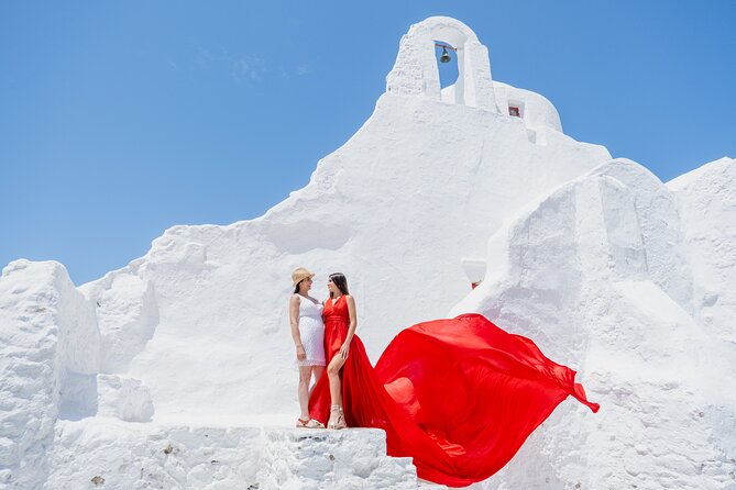 Mykonos: Flying Dress Photoshoot - Starting at the windmills in Mykonos Town