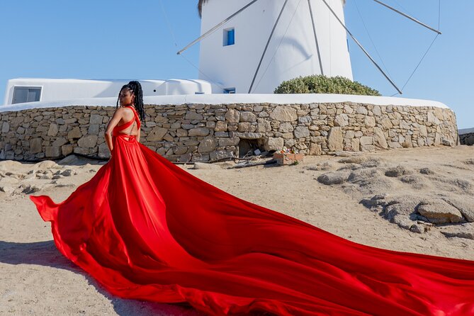Mykonos: Flying Dress Photoshoot - A possible pelican cameo