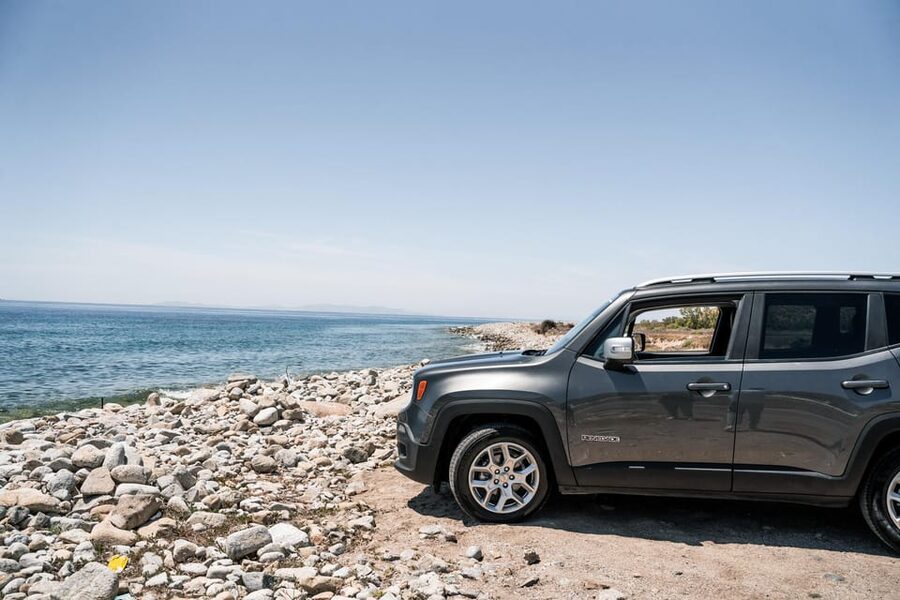 Mykonos Hidden Spots Jeep Guided Private Tour - Agios Ioannis and Ftelia show two different coasts