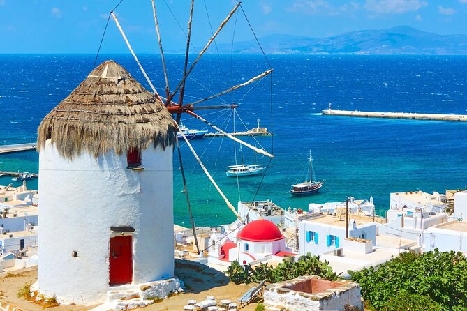 Mykonos: Small Group Tour for Cruise Passengers —Port Pickup - Armenistis Lighthouse gives you Mykonos at its widest