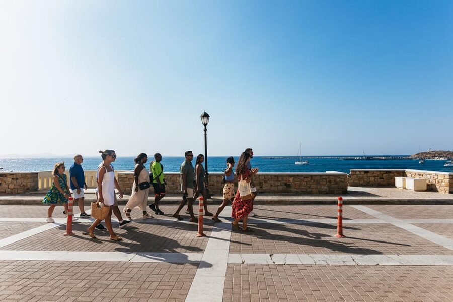Naxos: Naxos Town Food Tour with Tastings and Wine - Cheese, bread, wine, and the local market