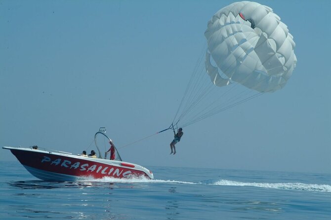 Parasailing Activity on Rethymno Beach, Crete - Taking flight from Rethymno Beach