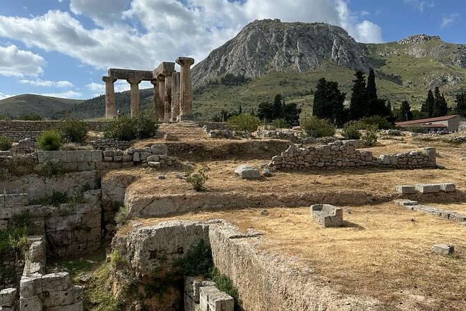 Paul"s Footsteps Ancient Corinth Biblical Tour - Temple of Apollo and the first look at Ancient Corinth