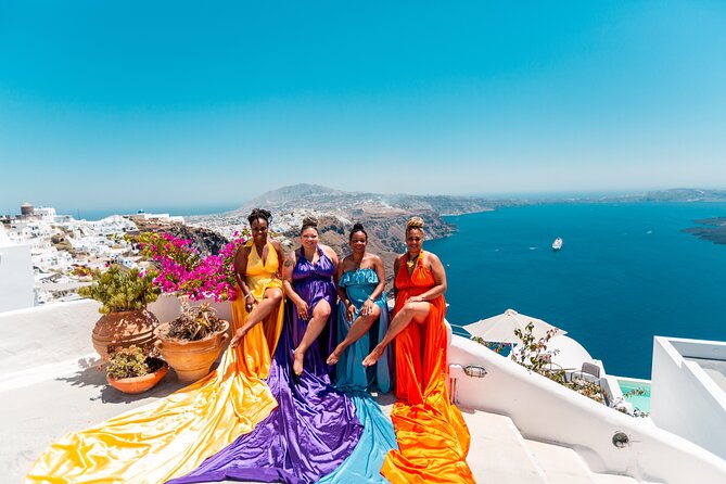 Photoshoot in Flying Dresses in Santorini - Imerovigli: A Dramatic Start Above the Caldera