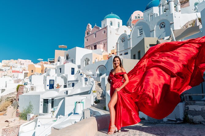 Photoshoot in Flying Dresses in Santorini - Timing, Walking, and Small Details That Matter