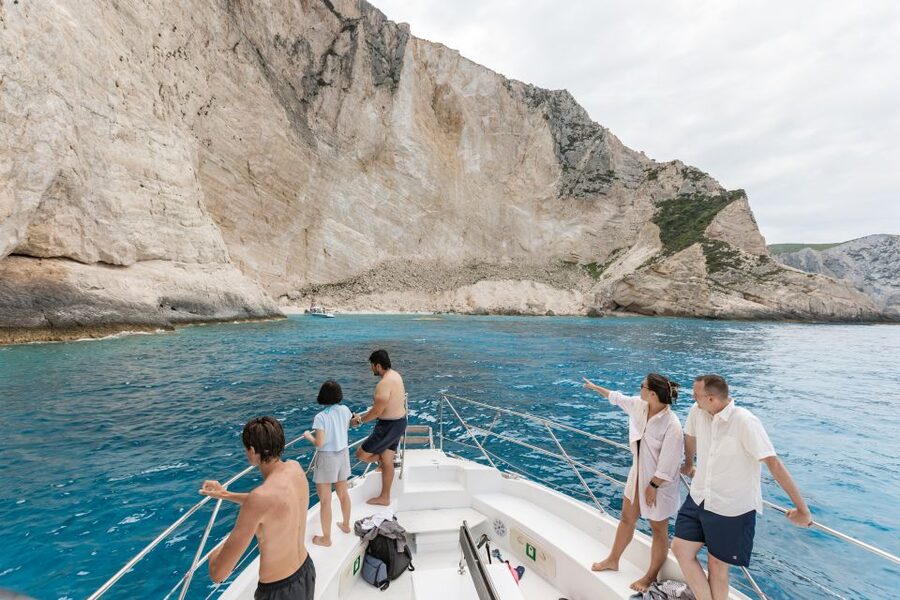 Porto Vromi: Navagio Shipwreck Beach & Blue Caves by Boat - Three swim stops in clear coastal water