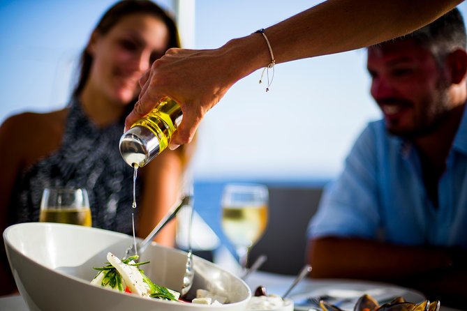 Private Beautiful Day or Romantic Sunset Cruise with Meal and Drinks - Red Beach and the Volcanic Coast