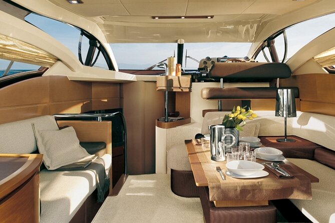 Private Motor Yacht Cruise with BBQ, Open Bar & Transfers - Thirassia adds a quieter swimming stop