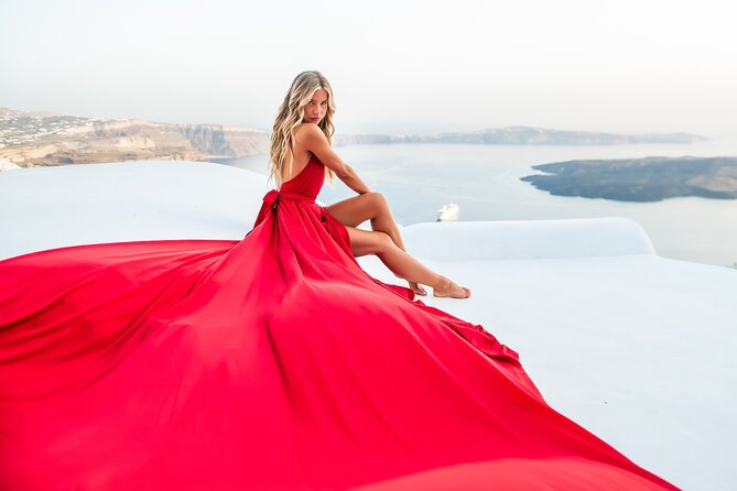 Professional Flying Dress Photoshoot In Santorini - Timing, Transport, and Weather