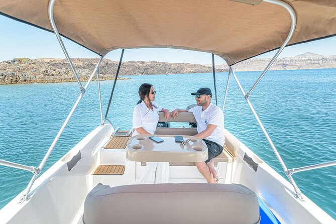 Rent a Boat in Santorini with Free License - Swimming and snorkeling from the boat