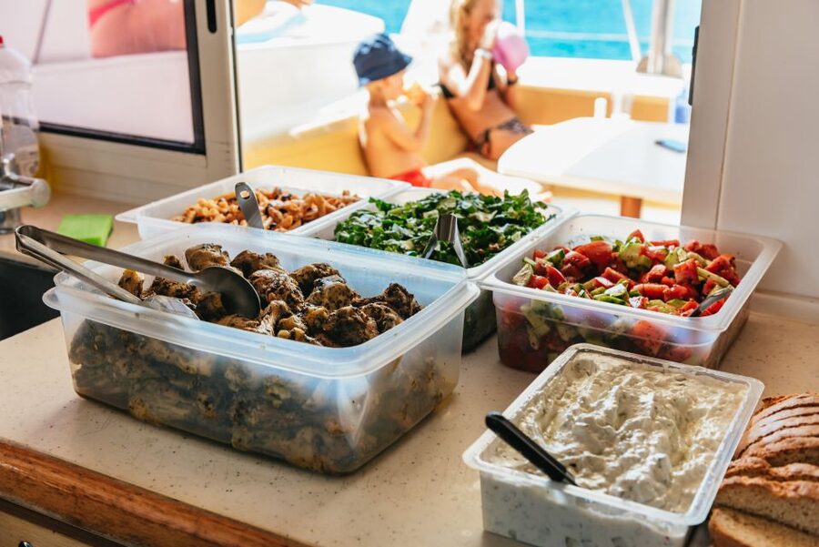 Rhodes: All-Inclusive Catamaran Cruise with Lunch and Drinks - Afandou Beach and caves on the power catamaran