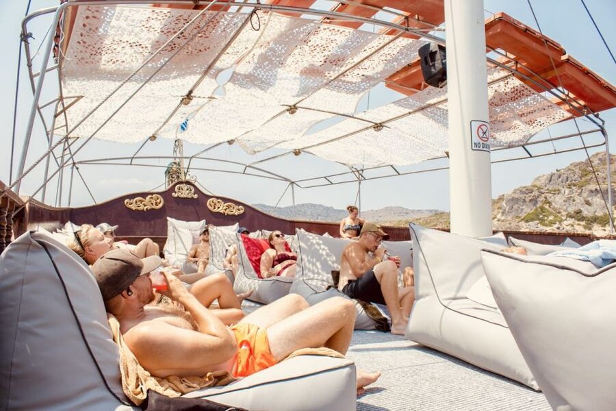 Rhodes: All Inclusive Day Cruise with BBQ & Unlimited Drinks - Choosing between the lower deck and bean bags