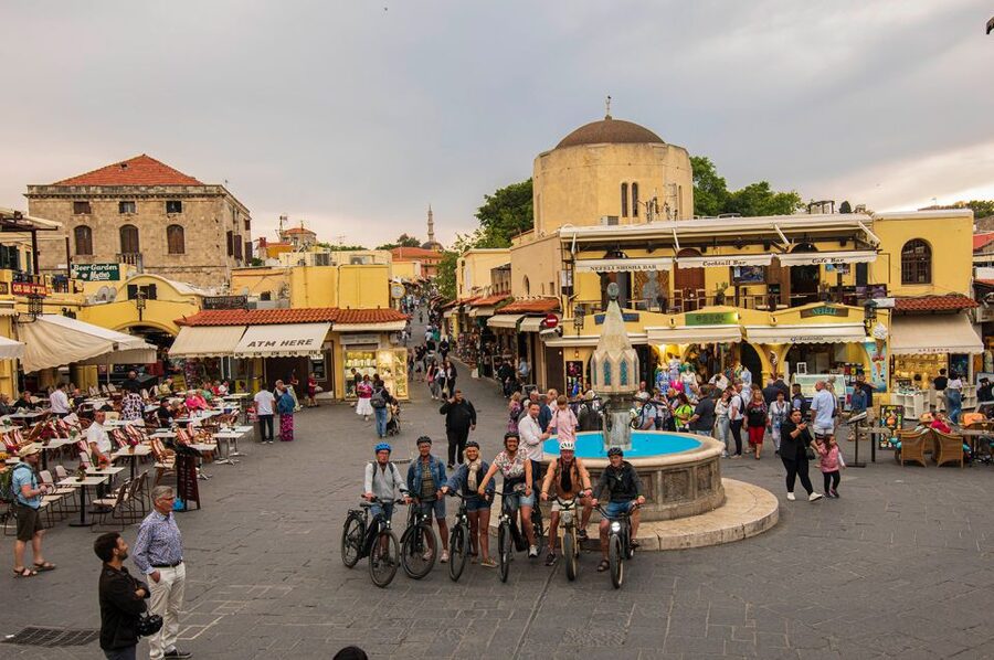 Rhodes: E-bike Highlights Sunset or Morning Photo Tour - Palace of the Grand Master and the medieval walls