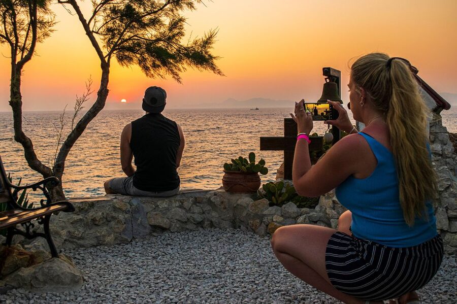 Rhodes: E-bike Highlights Sunset or Morning Photo Tour - Mandraki Harbour and the place of the Colossus