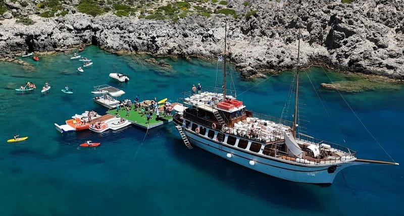 Rhodes: Gulet Trip with Food, Drinks, SUP, Kayak & Swimming - Setting out from Mandraki Harbor