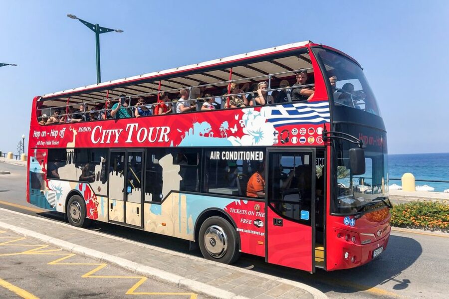 Rhodes: Hop-On Hop-Off Sightseeing Bus Tour - Elli Beach and the Aquarium