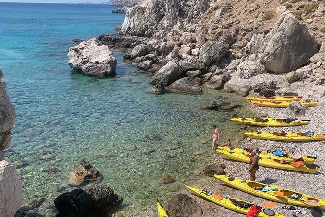 Rhodes Sea Kayaking Adventure small groups incl.Transfer & snack - The picnic beach and Agathi’s golden sand