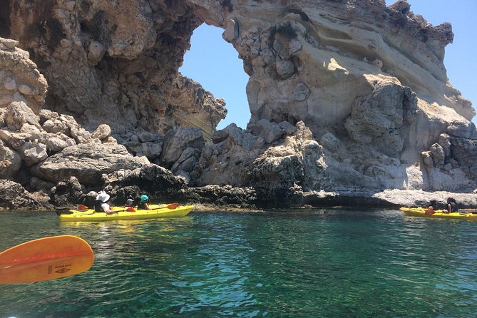Rhodes Sea Kayaking Adventure small groups incl.Transfer & snack - Red Sand Beach: swimming, snorkeling, and a small local touch