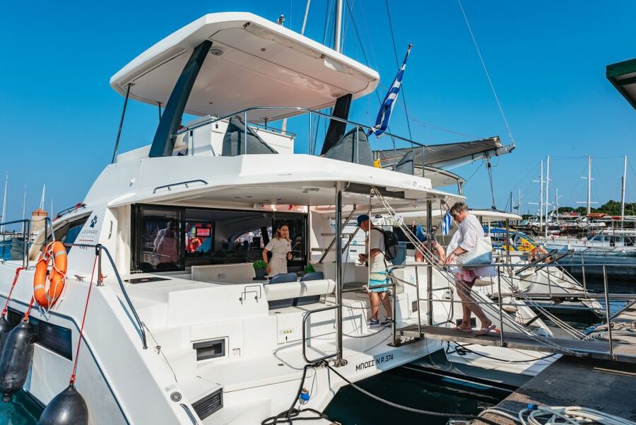 Rhodes: Sunset Catamaran Cruise with Dinner Buffet & Drinks - A Greek Buffet Served on Deck