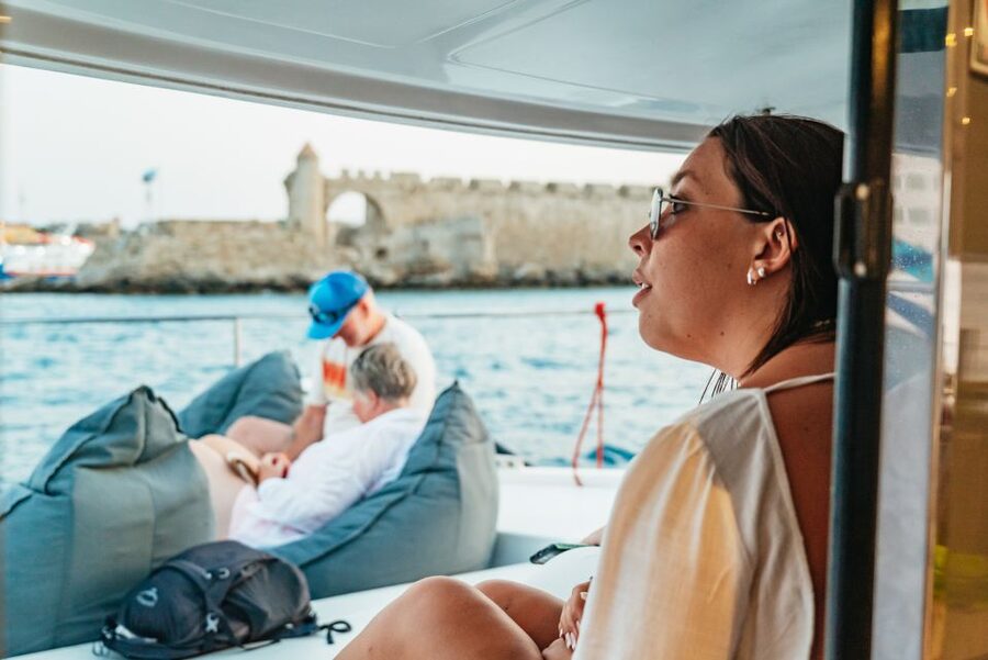 Rhodes: Sunset Catamaran Cruise with Dinner Buffet & Drinks - Practical Tips for a Smoother Evening