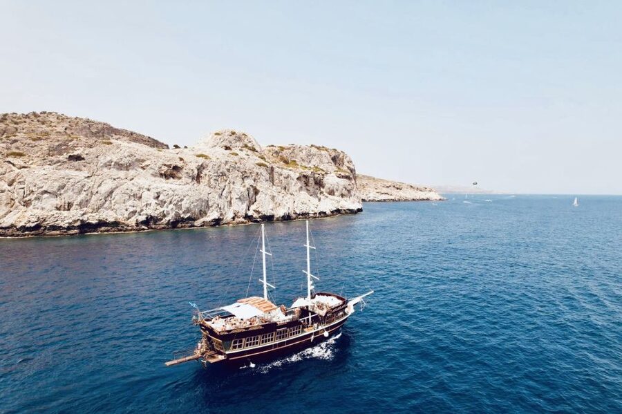 Rhodes: Sunset Cruise with Unlimited Aperol, Beer, and Wine - Leaving Mandraki Harbour at the right time of day