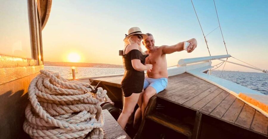 Rhodes: Sunset Cruise with Unlimited Aperol, Beer, and Wine - The Kallithea Springs swim stop