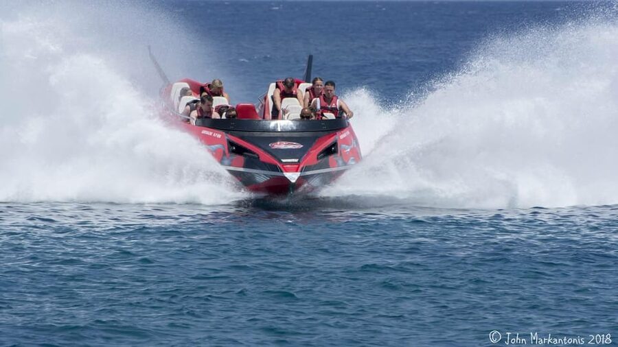Rhodes Town: Adrenaline Jet Boat Adventure - Seeing Rhodes Old Town from the water