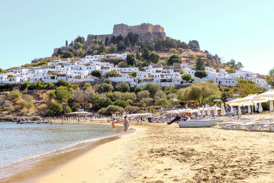 Rhodes Town: Scenic Cruise to Lindos with Swim Stops - The Boat, Seating, Food, and Group Size
