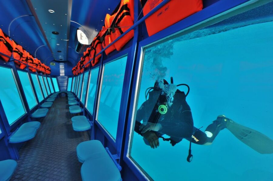 Rhodes Town: Yellow Submarine Cruise with Underwater Views - What the upper deck adds to the trip